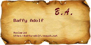 Baffy Adolf névjegykártya